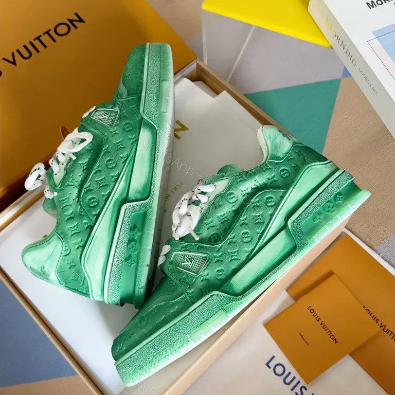 View 9 of Emerald LV Signature Sneakers: High-Top Luxury Comfort