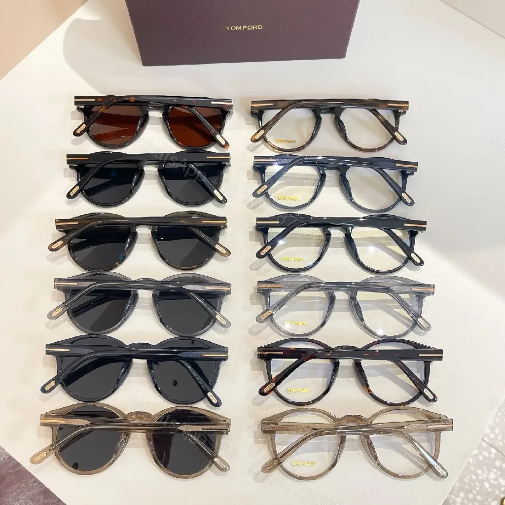 View 2 of Black Acetate Round Frame with Gold-Tone Detailing Eyewear