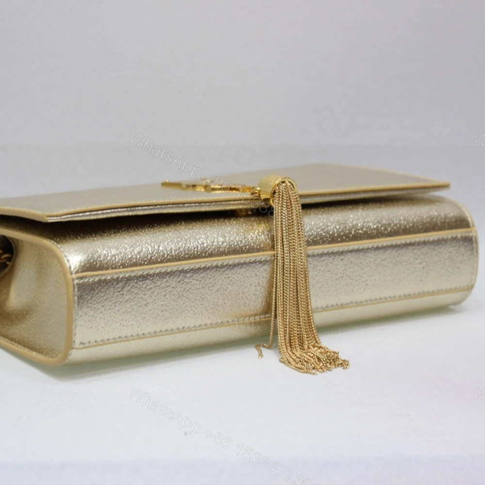View 4 of Saint Laurent Kate Chain Wallet With Tassel Yellow Copper 26cm
