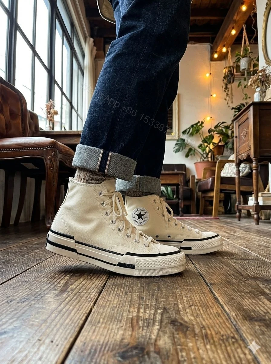 View 6 of First Copy Converse Chuck Mid Plus White Sneakers for Men