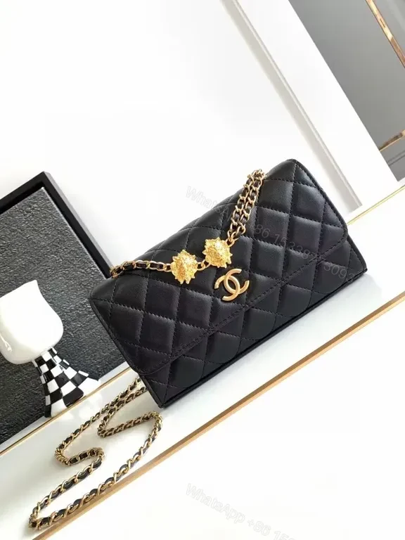 Chanel-Inspired Quilted Flap Bag - Black, Luxe Texture — view 1