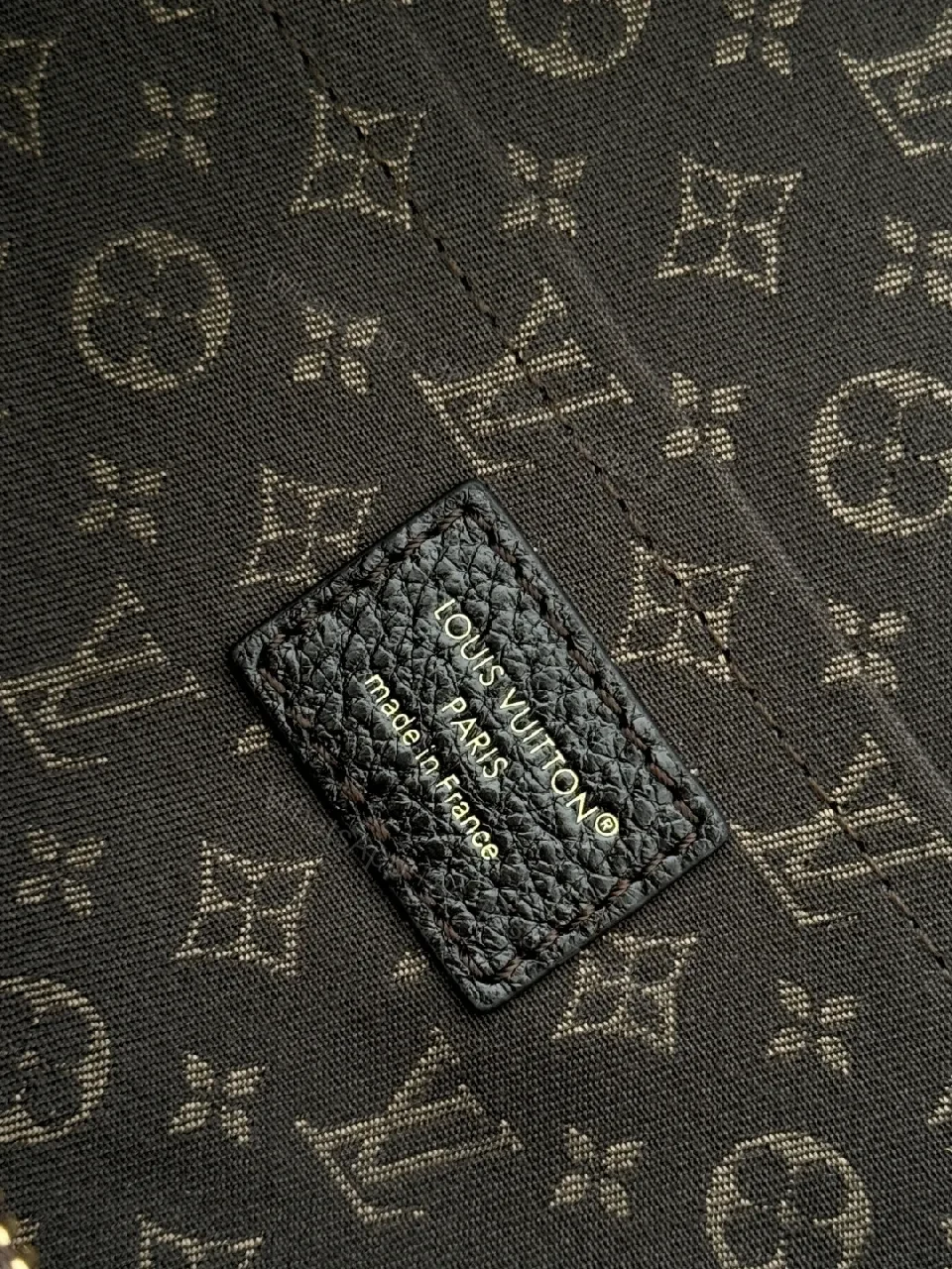 View 3 of Structured Leather Satchel: Monogram Accents, Gold Hardware, Everyday Utility
