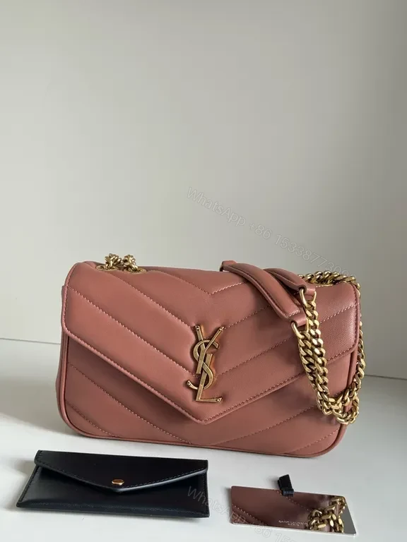 View 5 of Chic Velvet Rose Bag with Gold Chain â€“ YSL-Inspired Style