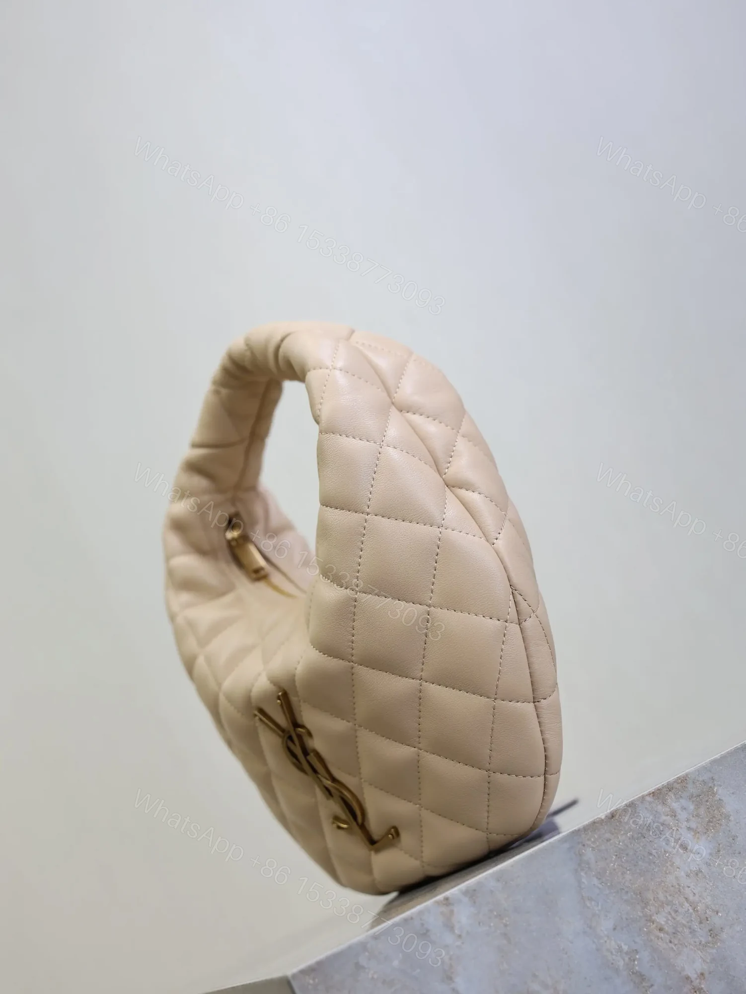 View 6 of YSL ICARINO 17 IN BEIGE QUILTED GOLD HARDWARE