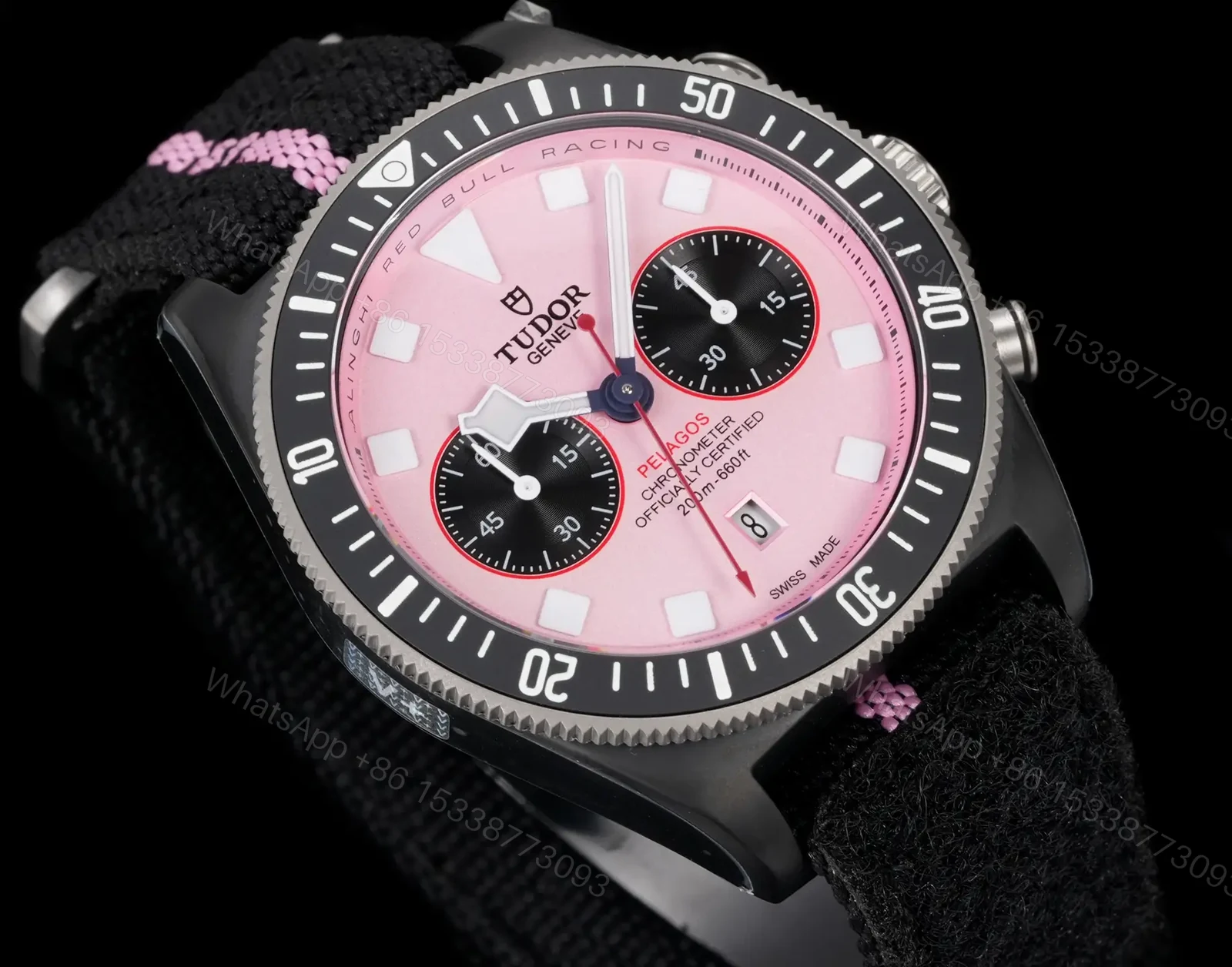 View 2 of Tudor Pink Chronograph Pelagos FXD Black Fabric Strap Ultimate 43MM M25807KN-0001