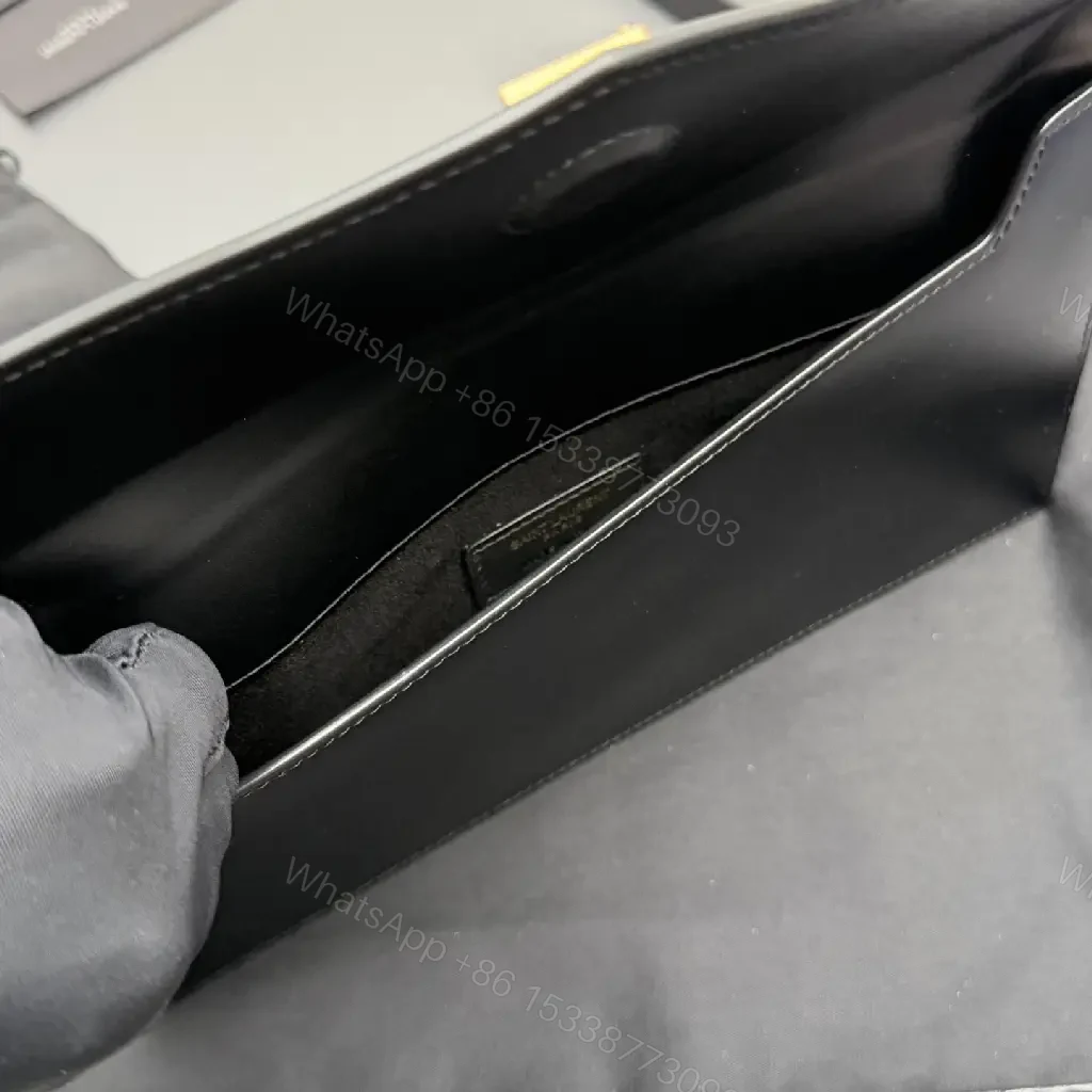 View 4 of Minimalist Leather Clutch with Gold Hardware, Envelope Style