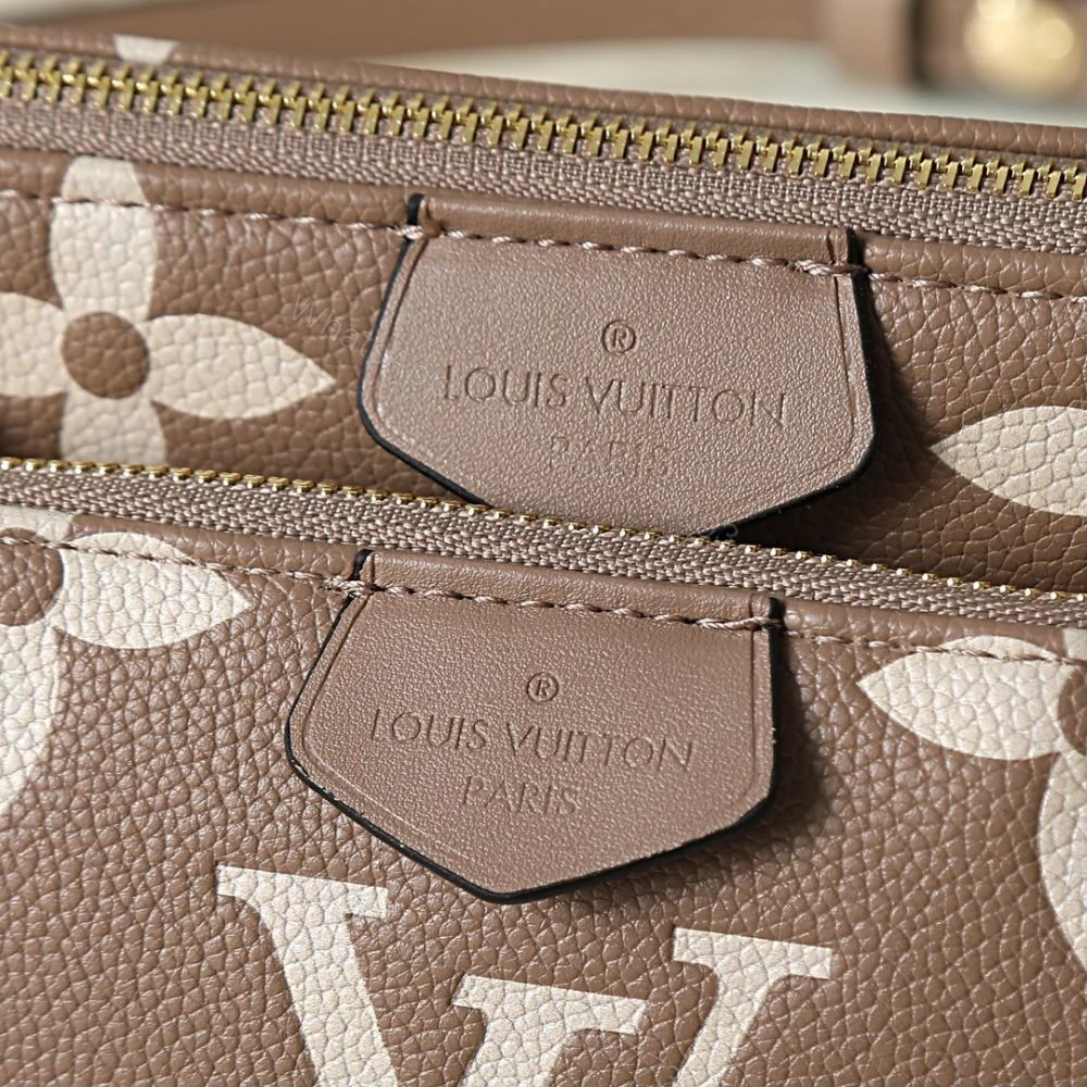 View 8 of Louis Vuitton Multi Pochette Accessoires Monogram Empreinte Greige 25Cm