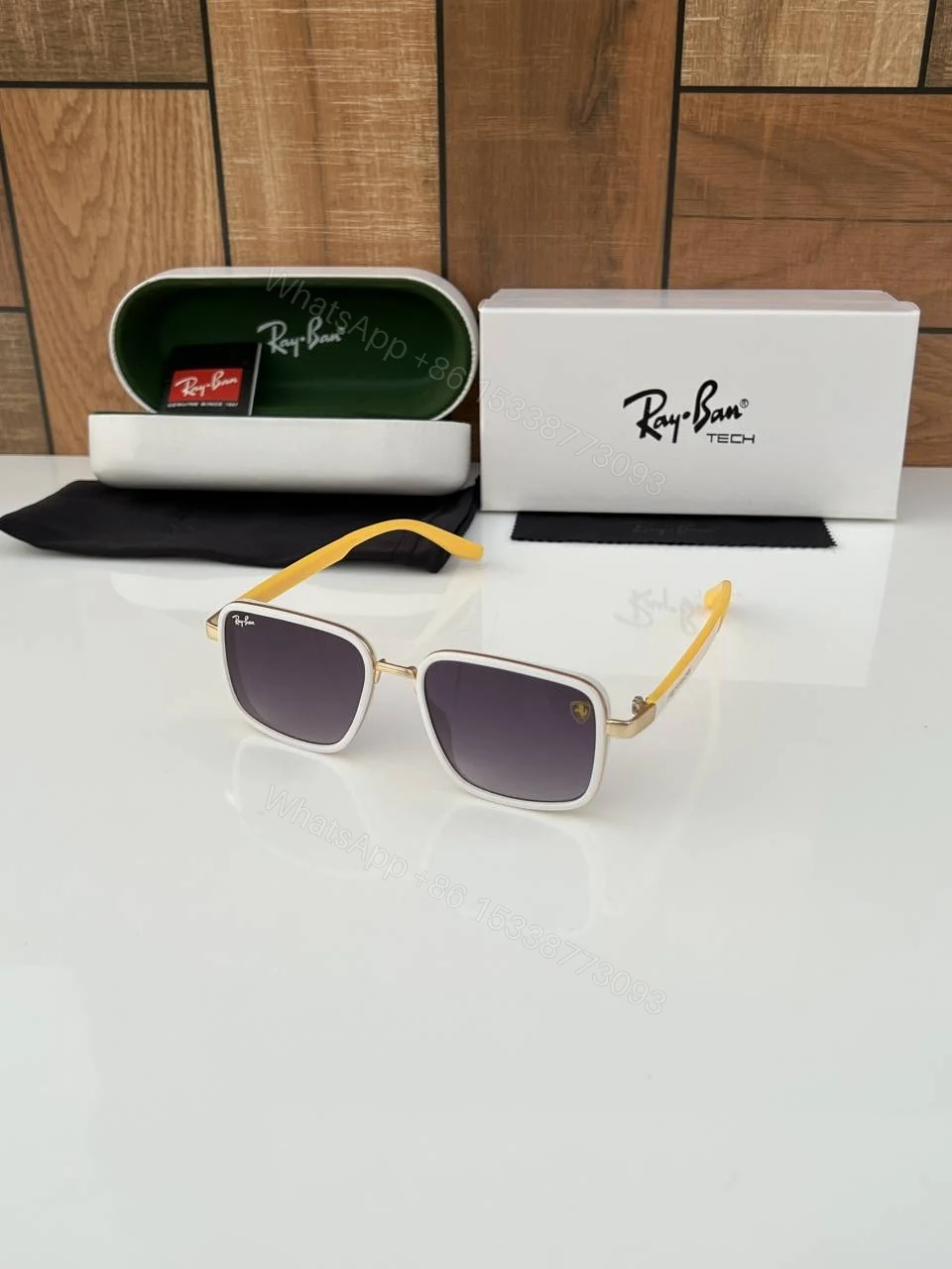 First Copy RayBan 8840 Gold Yellow Sunglasses — view 1
