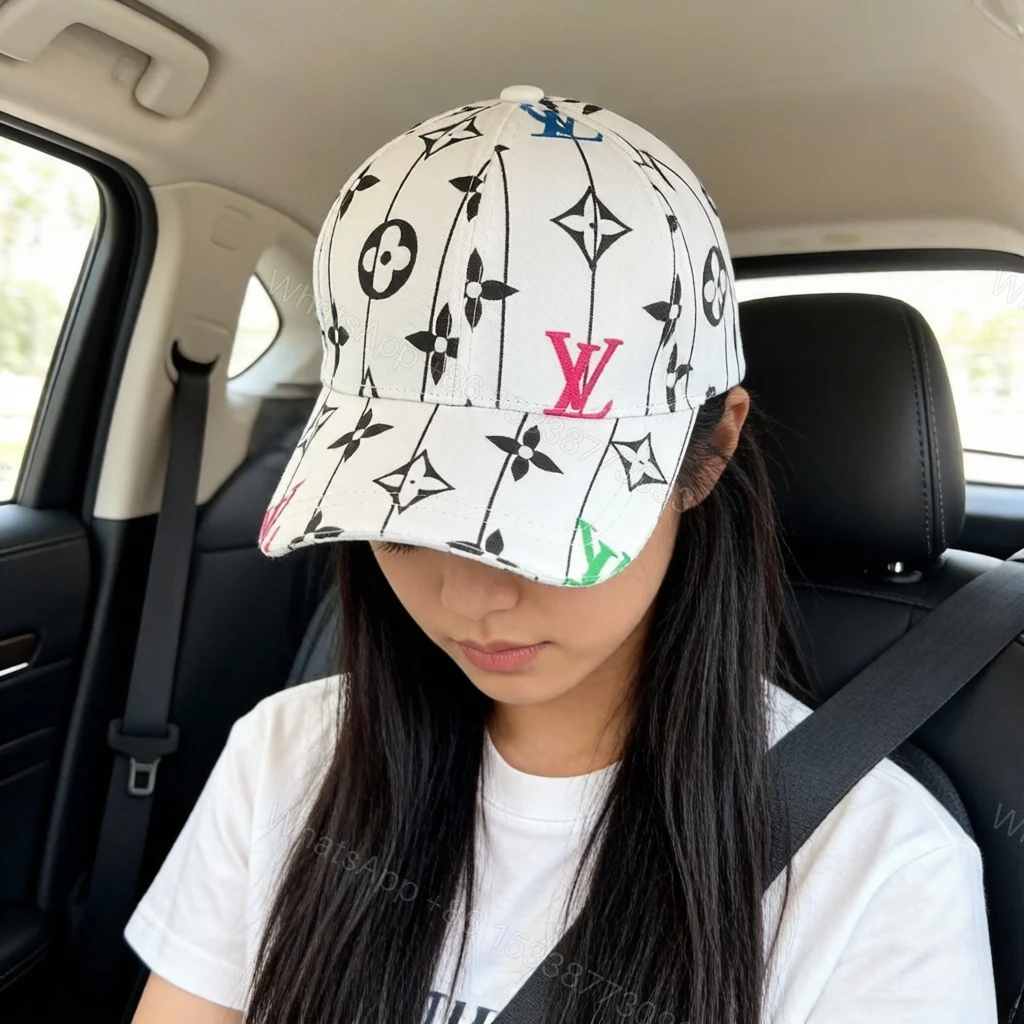 LV 高仿 男/女款 白色滿版老花棒球帽 清爽時尚款 — view 1