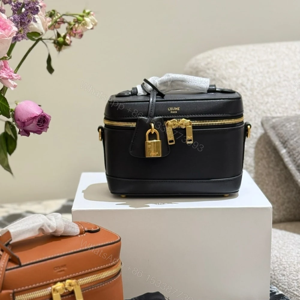 View 2 of CELINE VANITY IN SMOOTH SATINATED LEATHER BLACK 19CM 119463GG2 38NO