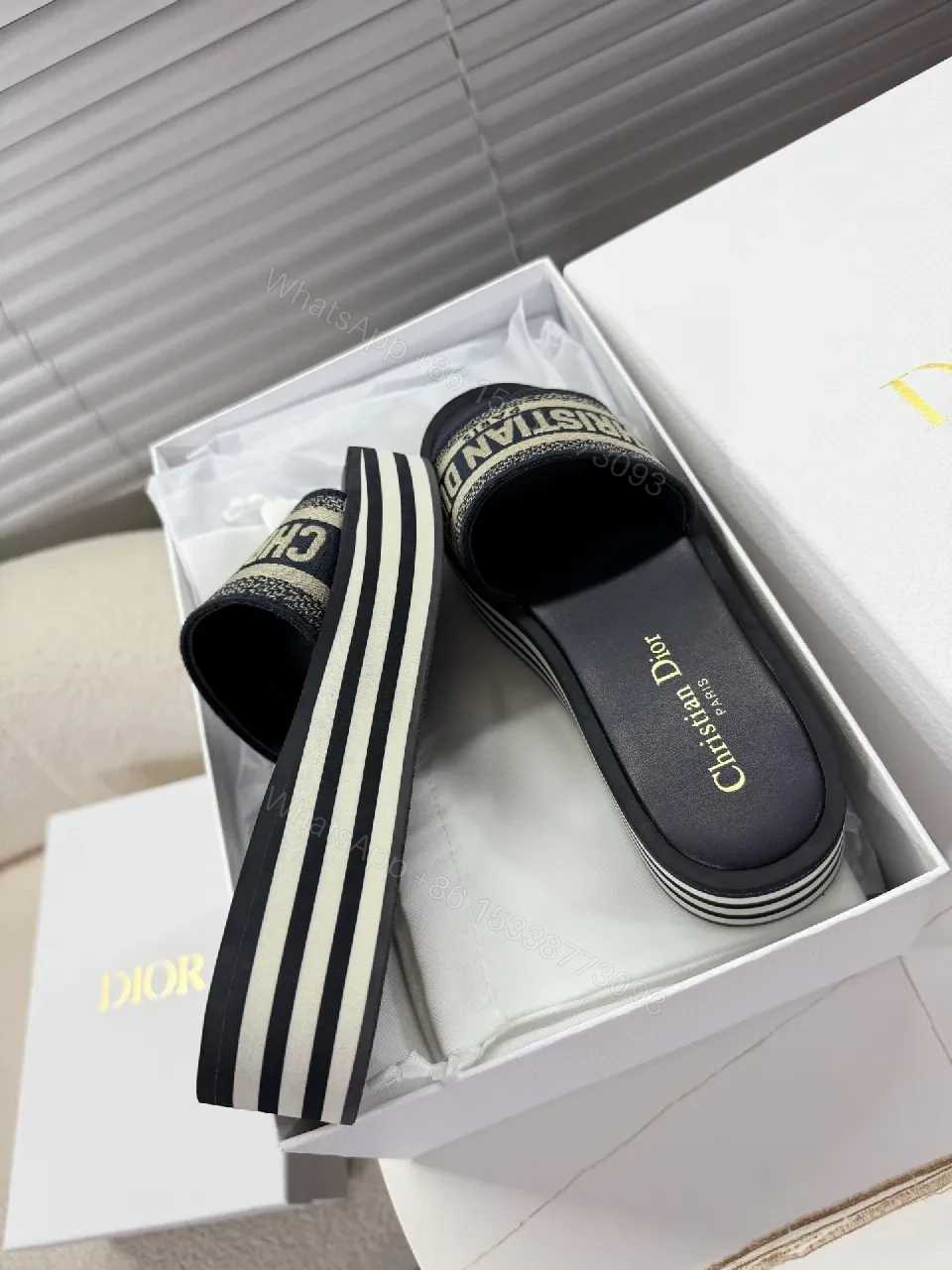 View 8 of Bold Logo Stripes Slip-On Sandals: Elevated Comfort
