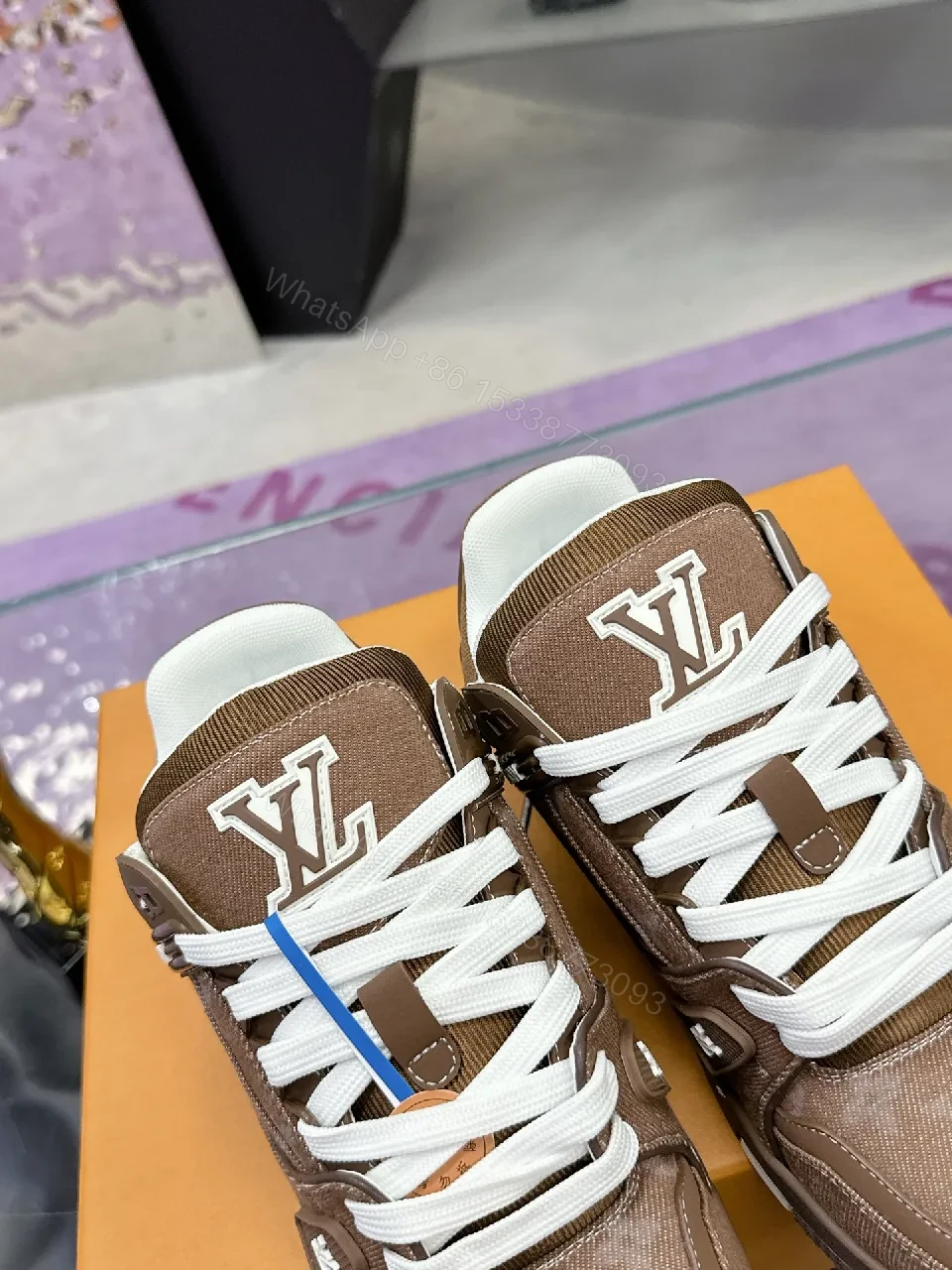 View 6 of Brown Leather Detail Low-Top Sneakers: Luxe Everyday Comfort