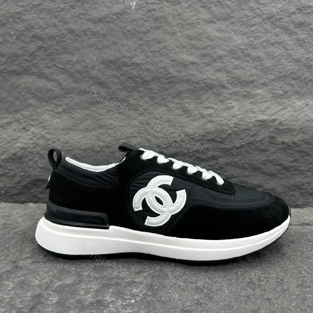 Black Suede Knit Runner: Luxe High-Top Sneaker with Logo Detail — view 1