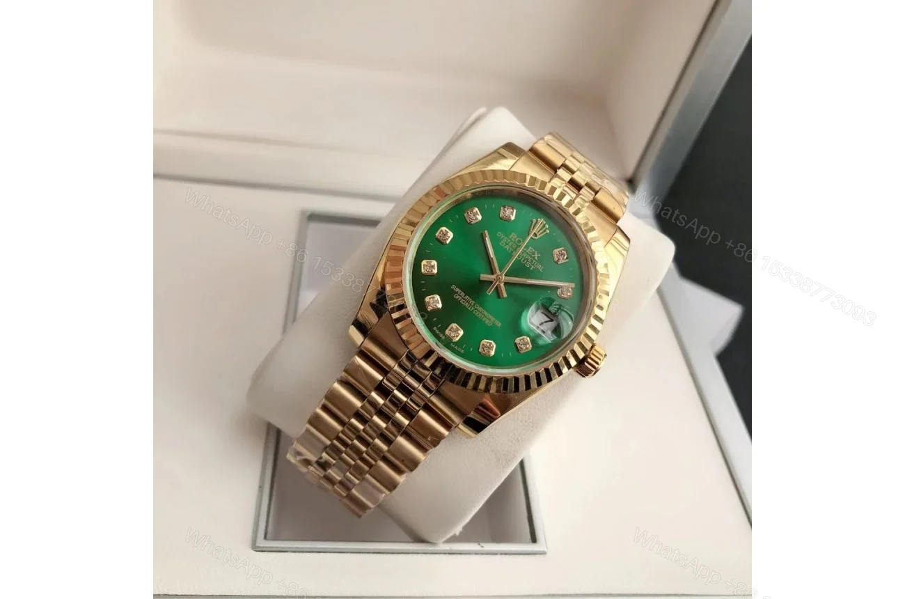 View 4 of Replica Rolex Datejust RG/RG Jub Green/Dial 36/28 mm