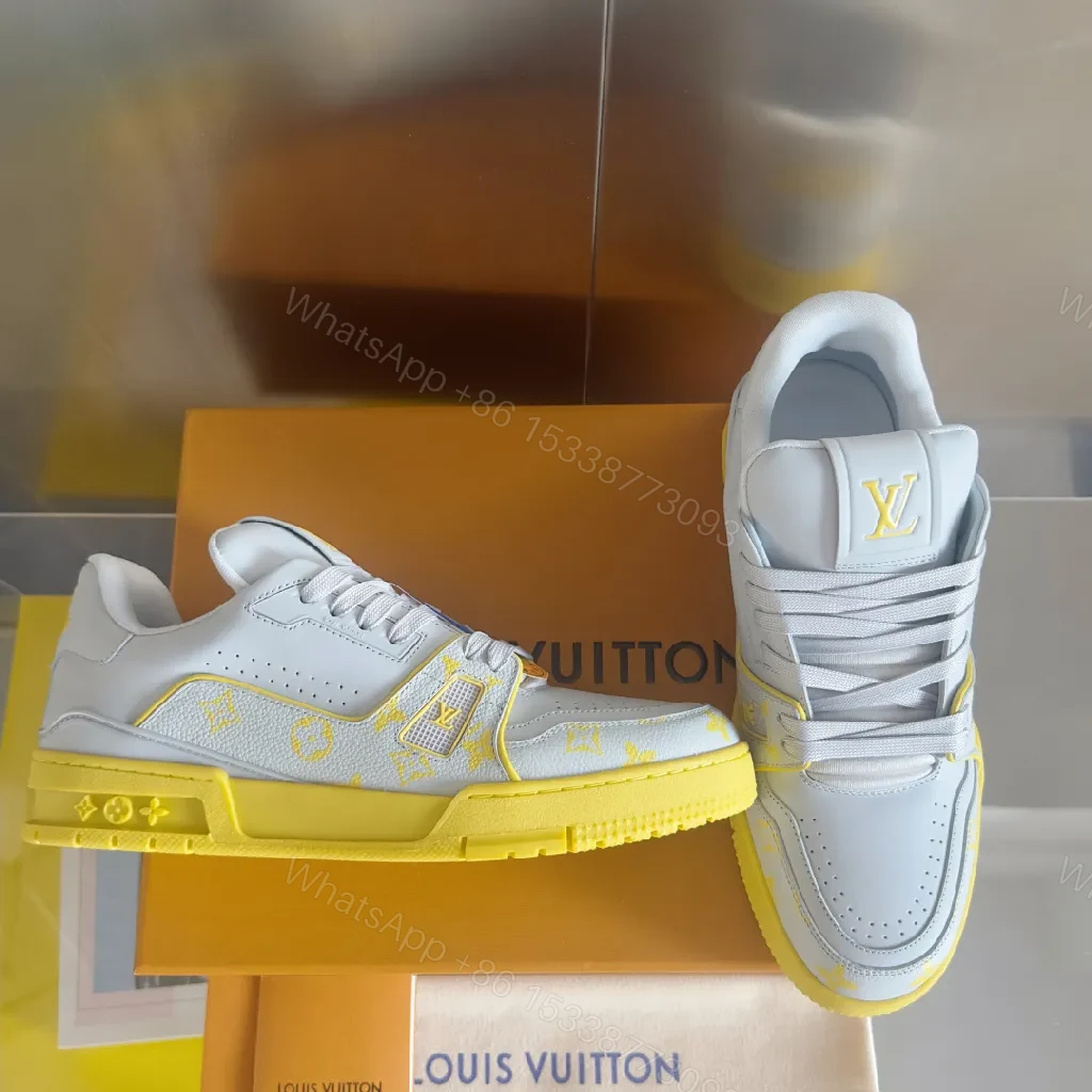 View 8 of Bold Leather High-Top Sneakers with LV Accents