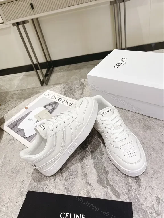 View 5 of Chic White Luxe Sneakers: Premium Leather, Minimalist Style