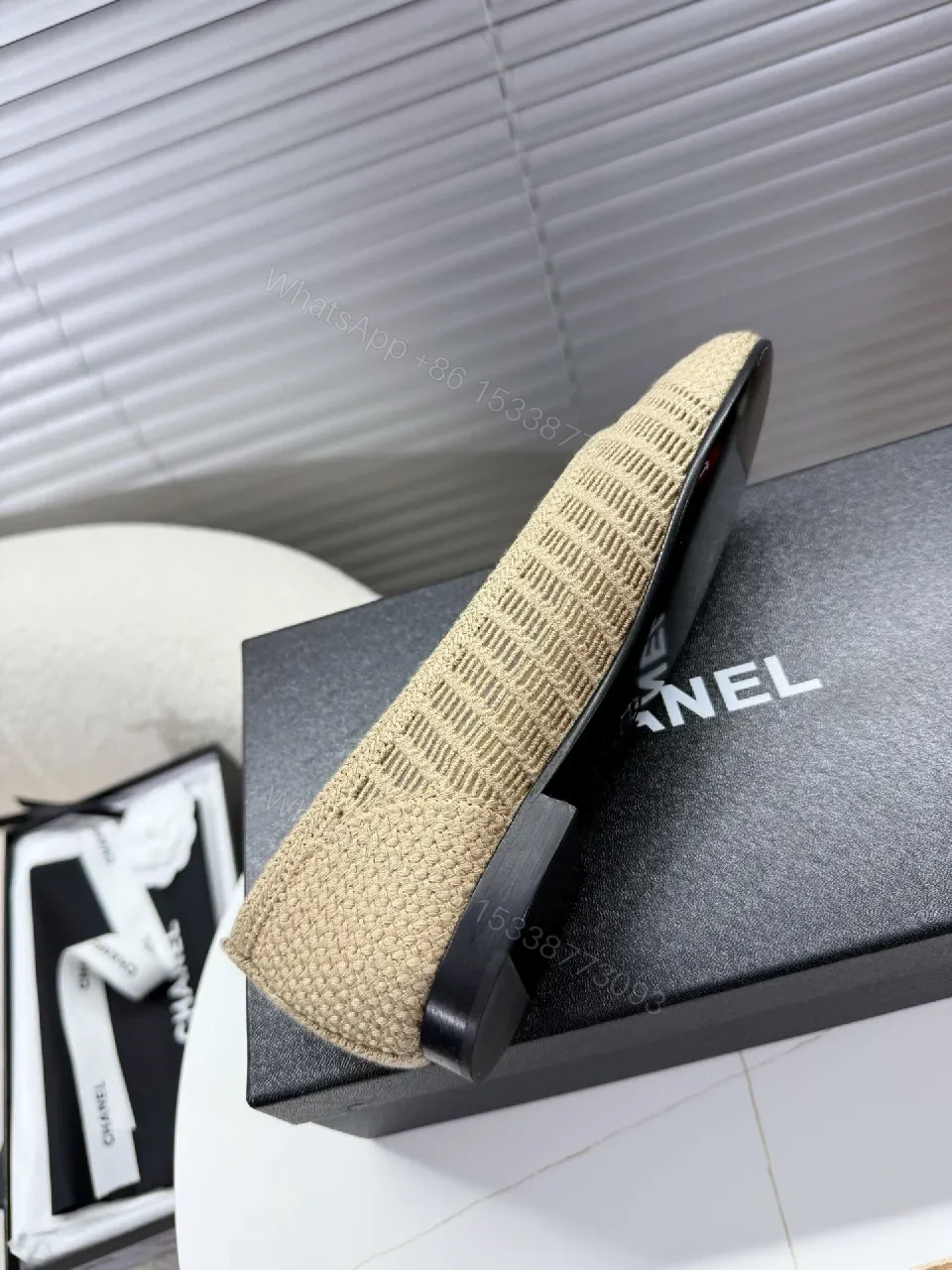 View 6 of Natural Raffia Knit Flat: Subtle Texture, Everyday Luxury shoe