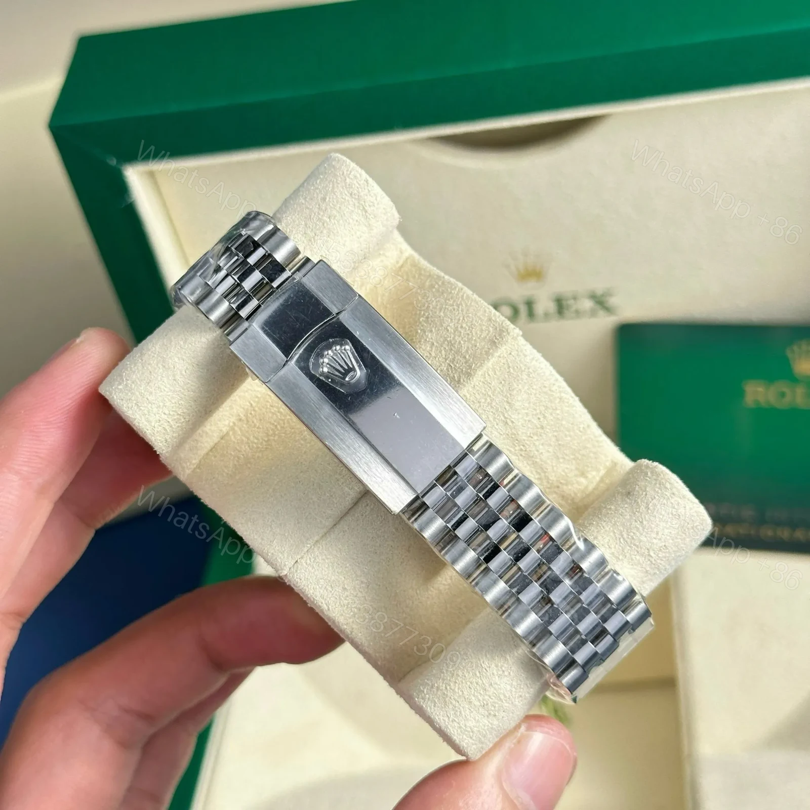 View 5 of Replica Rolex Datejust Blue Dial 126334 Jubilee Roman Dials 41 mm