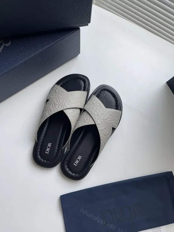 View 6 of Dior Embossed Slide Sandals â€“ Casual Luxe Comfort