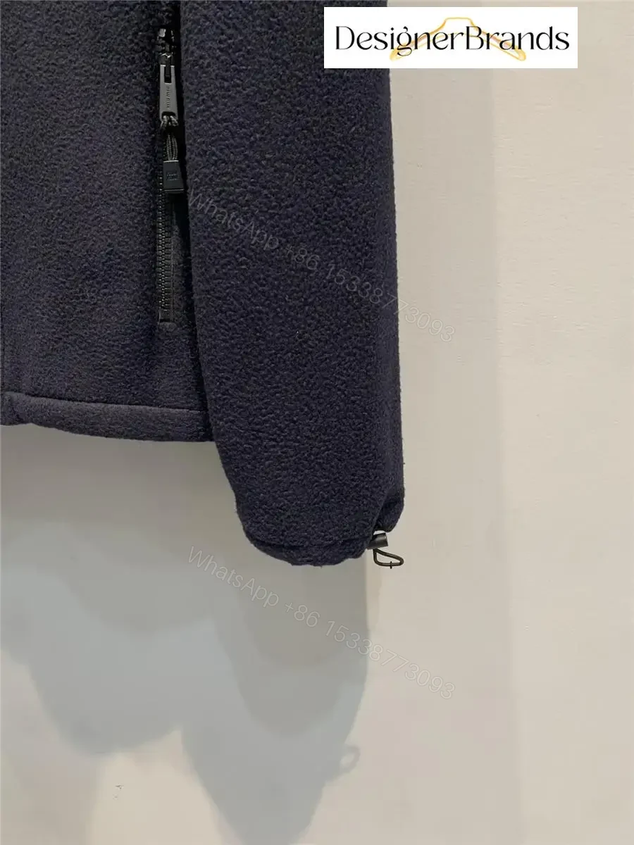 View 5 of Cozy Black Fleece Jacket with Minimalist Luxe Logo, Unisex, Winter-ready