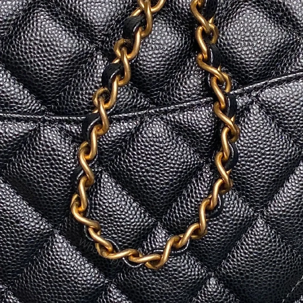 View 4 of Compact Quilted Lambskin Bag with Gold Chain, Evening-Ready