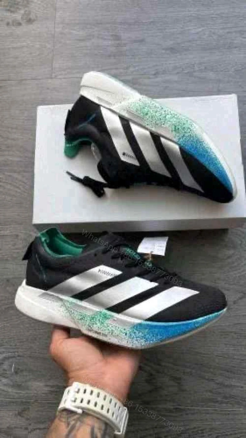 View 2 of First Copy Adidas Adizero Adios Black White Green Blue Men’s Sneakers