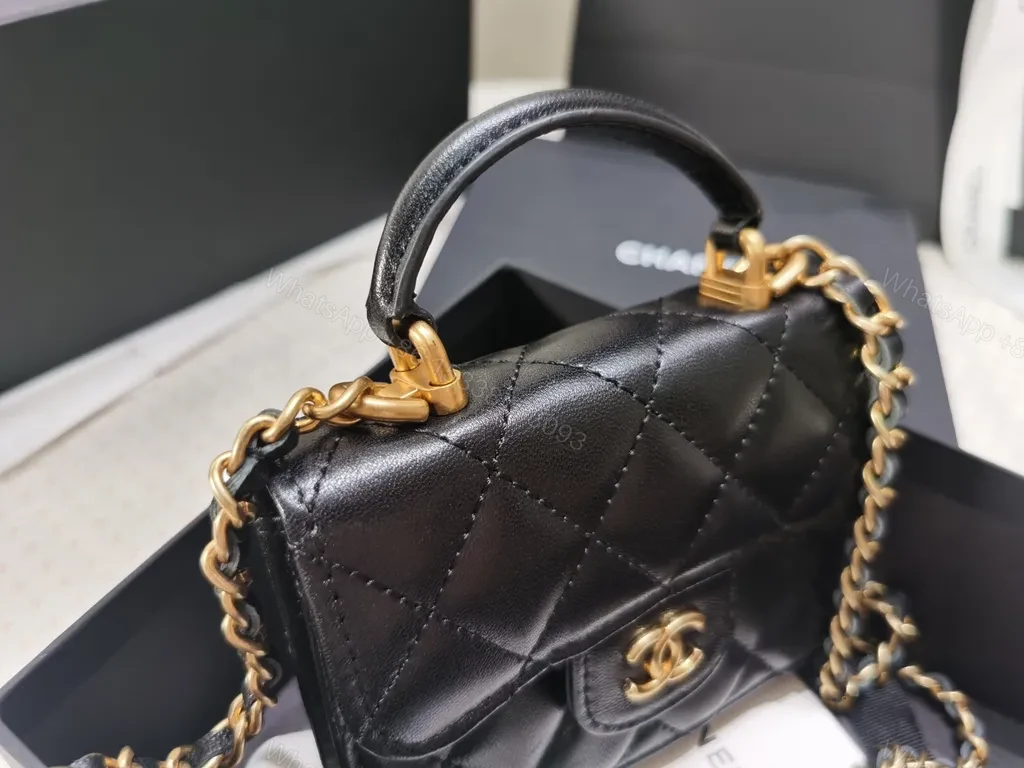 View 6 of Chic Quilted Mini Bag with Gold Chain - Compact Luxury