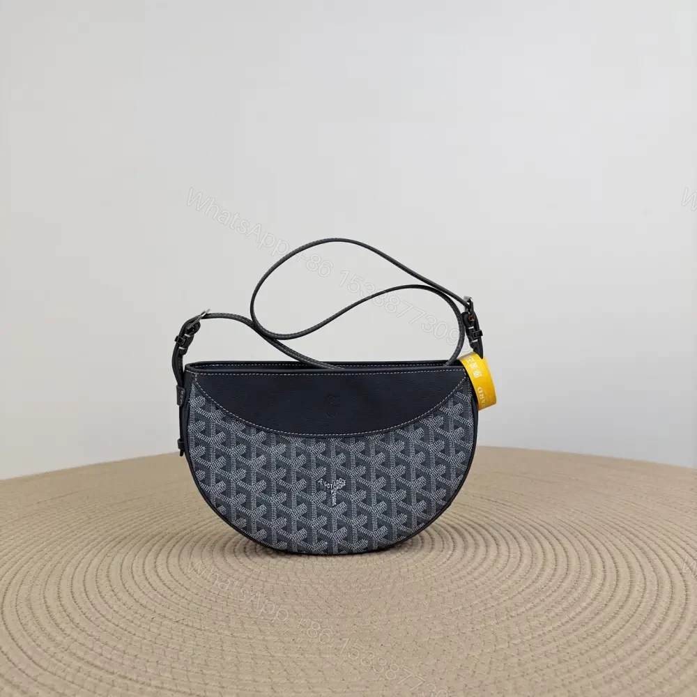 高仿Goyard*51CL51P單肩半月包灰色免檢版 — view 1