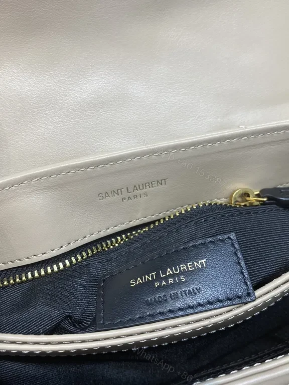 View 9 of Taupe Lambskin Chevron-Quilt Shoulder Bag: Discreet Luxury Carry