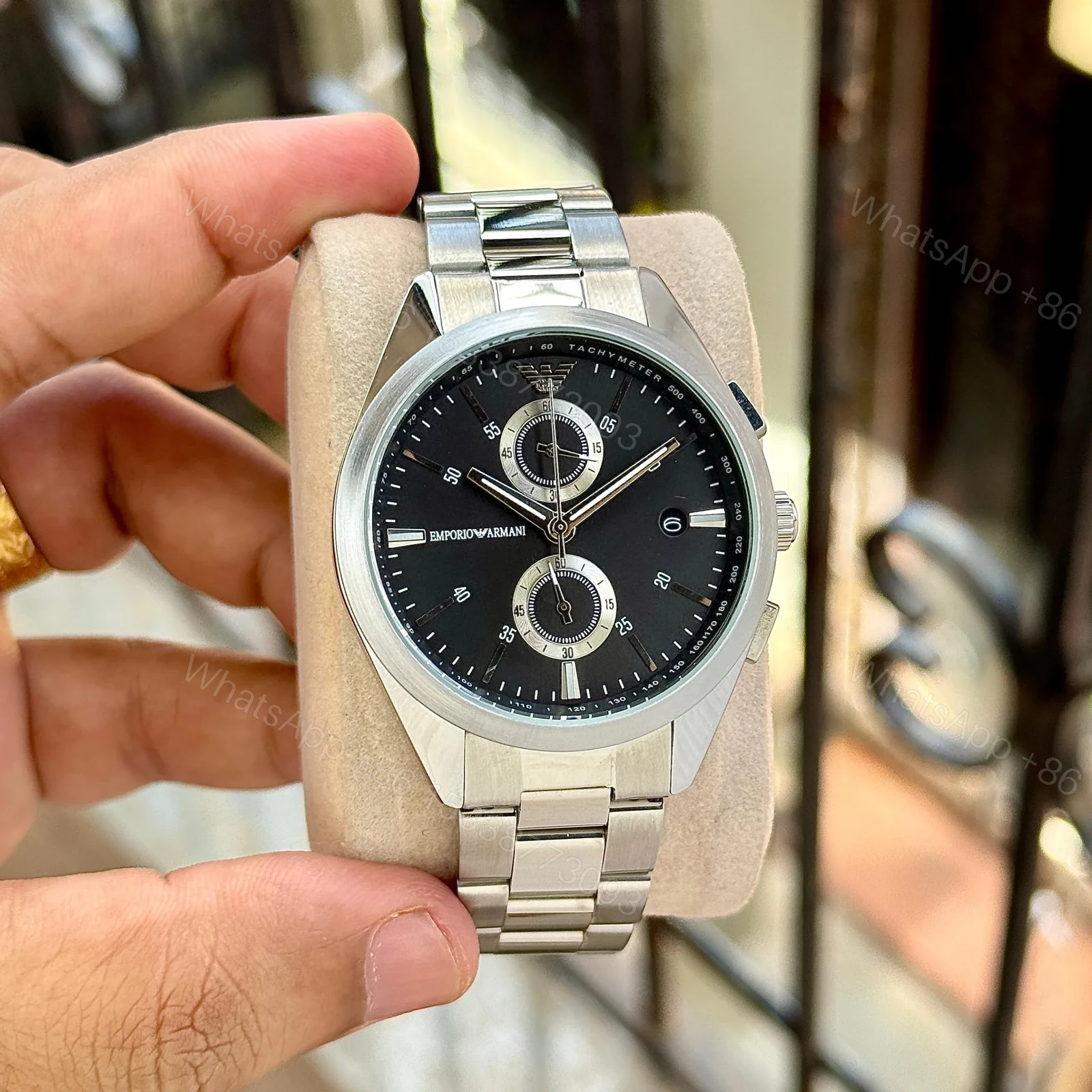 Emporio Armani Chronograph Classic Black Dial — view 1