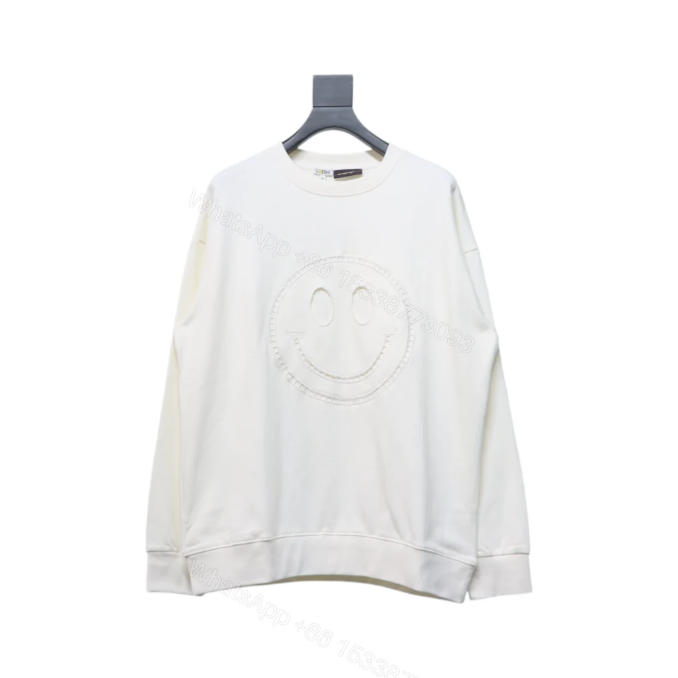 View 8 of Loewe Hollowed-out Smiling Round-neck Hoodie White