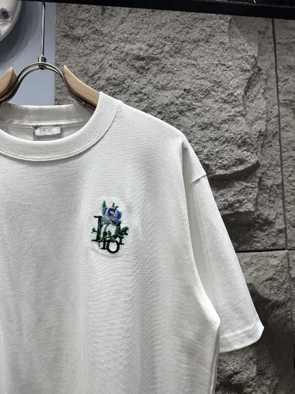 View 10 of Off-White Embroidered Cotton Tee: Relaxed Luxury Everyday Shirt