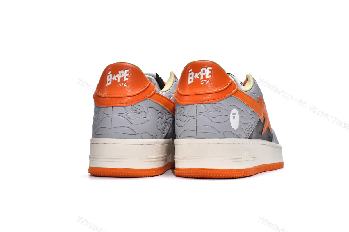 View 3 of Cheap Fake BapeSta Low Grey Orange 1H70-291-002