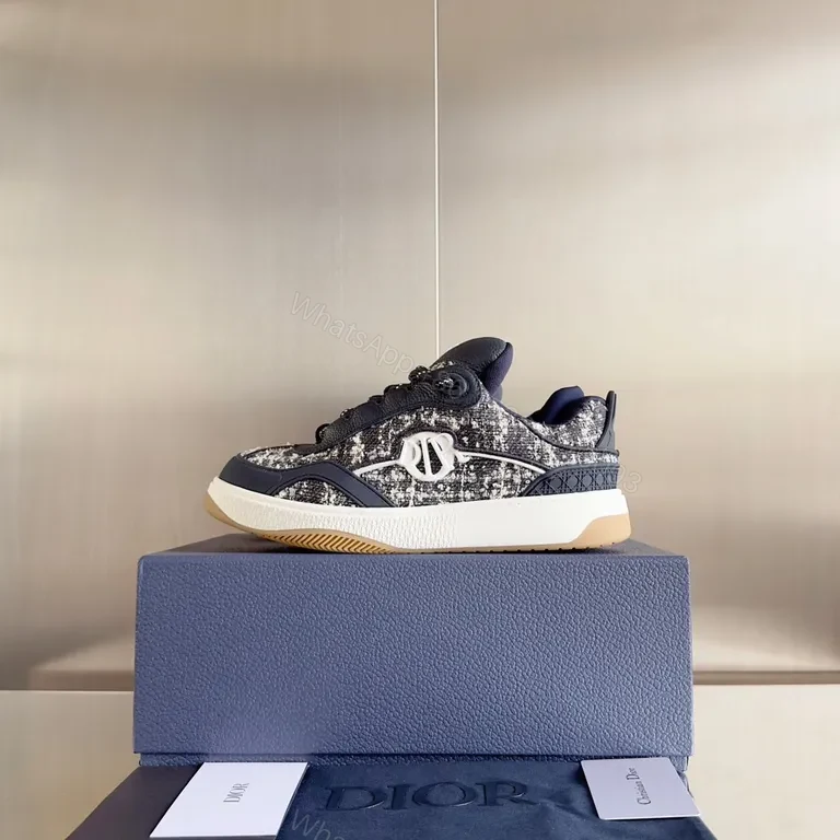 View 5 of Dark Knit & Leather Fusion Everyday Luxury Sneakers