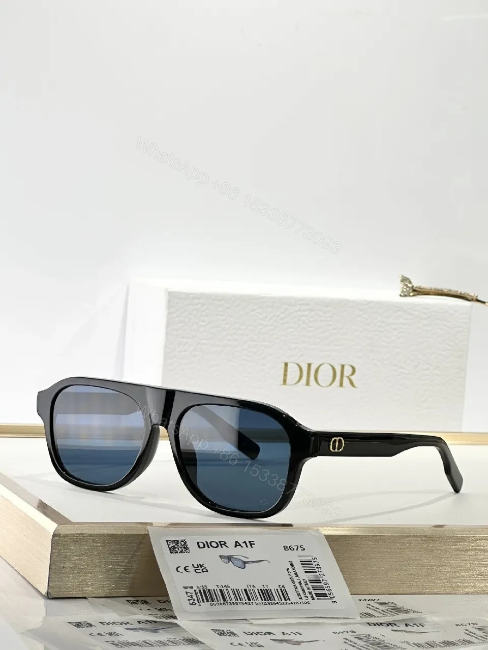 View 8 of Translucent acetate Sunglasses with Gradient Lenses, Mid-Size, Unisex