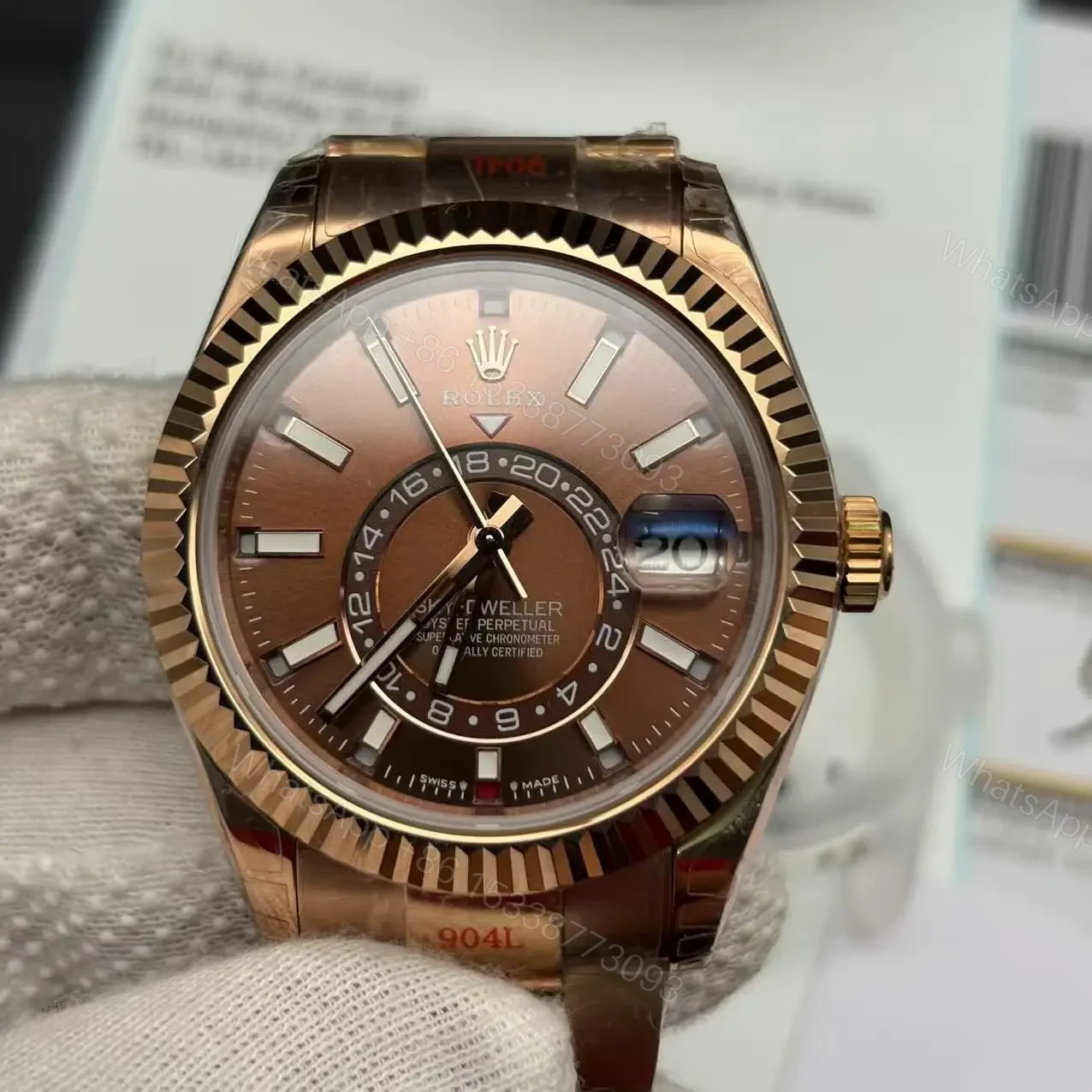 View 2 of Rose Gold Sky-Dweller Replica