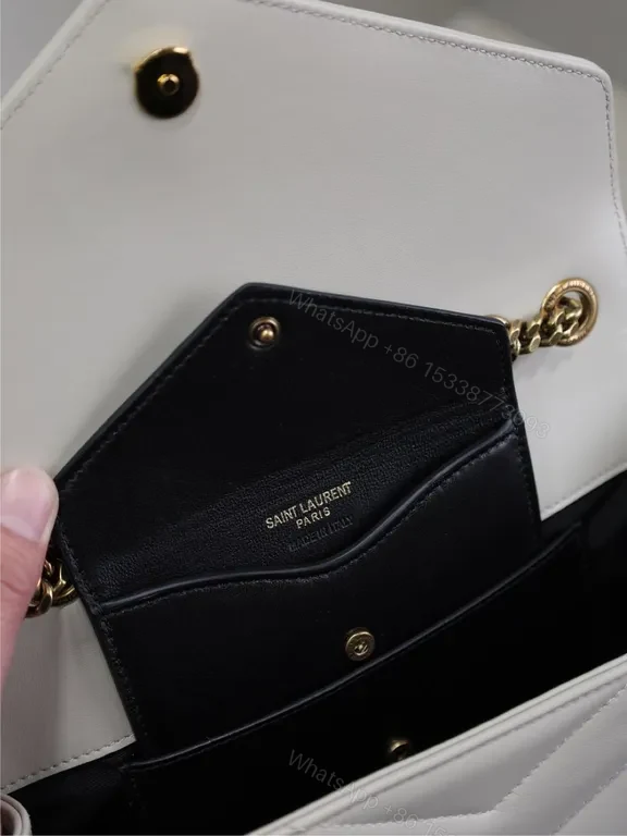 View 9 of Chic Quilted YSL-Logo Bag Set: Leather, Gold, Compact Cardholder