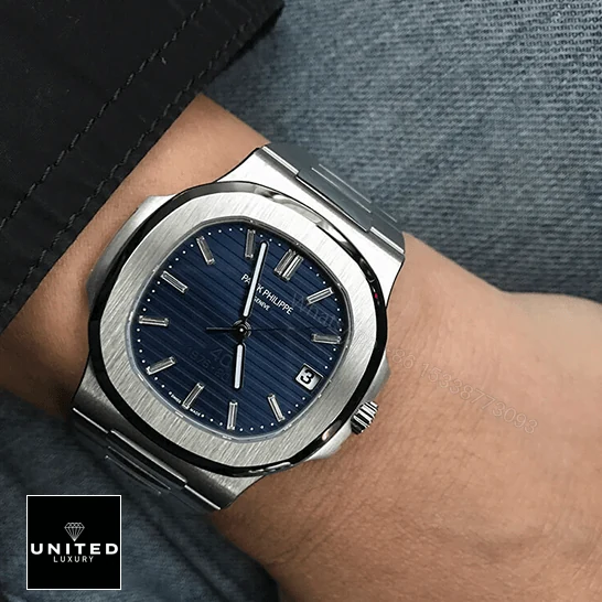 View 11 of Patek Philippe Nautilus Platinum Blue Replica