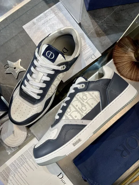 View 7 of Refined Textured High-Top Sneaker with Dior Detailing