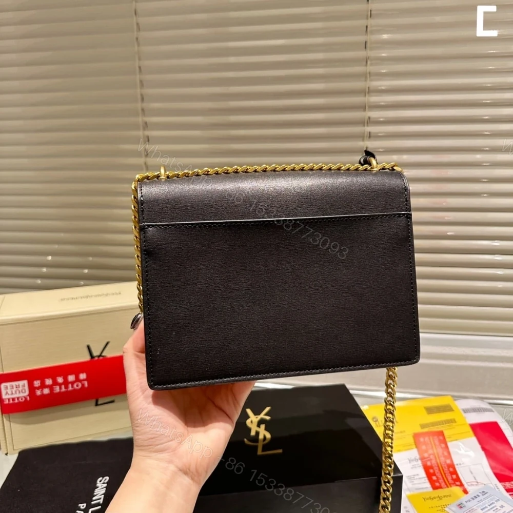 View 5 of Saint Laurent Sunset Medium Chain Bag In Smooth Black And Beige 22Cm 442906D42EW1089