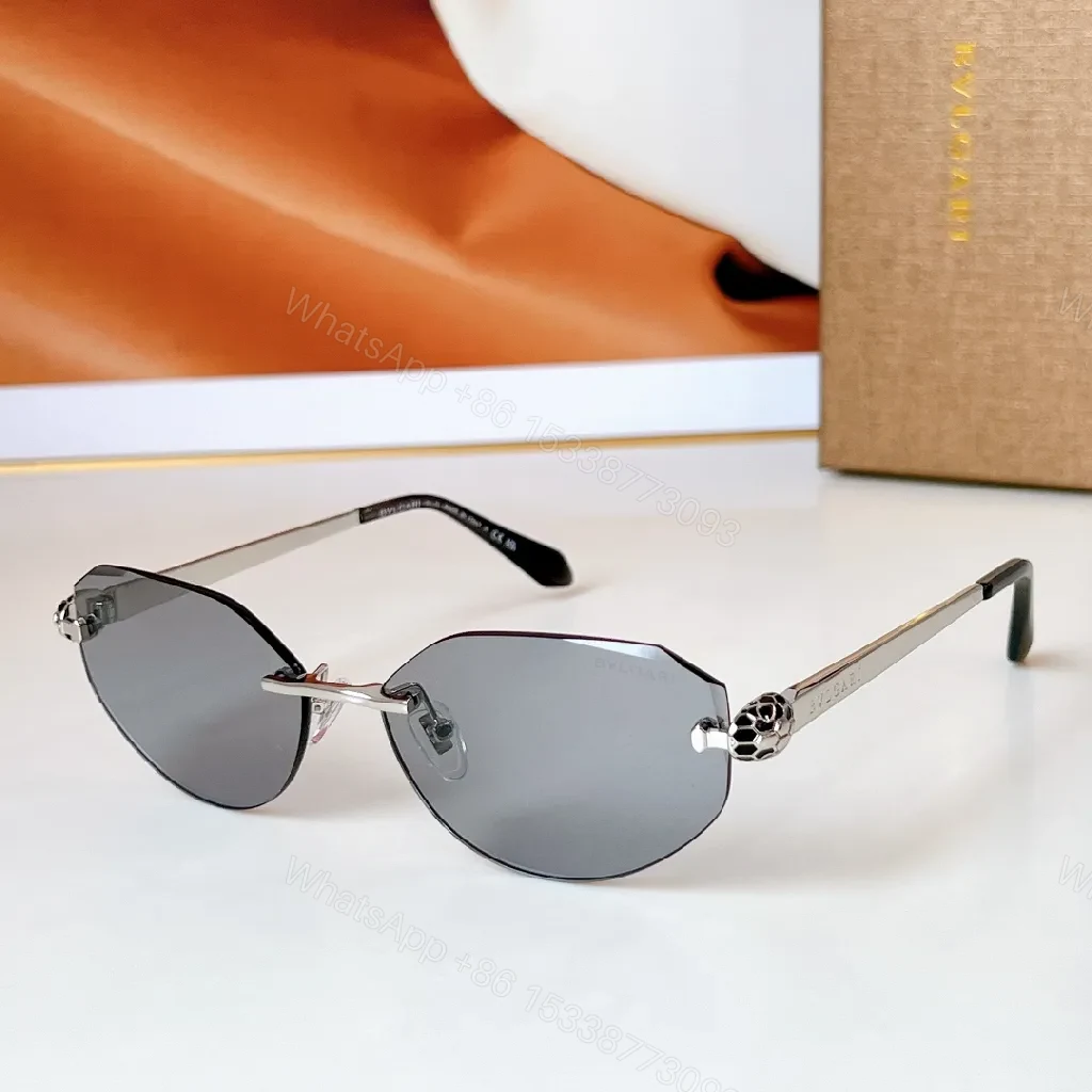 View 9 of Rose Gold Rimless Oval Shield Sunglasses, Luxury Style