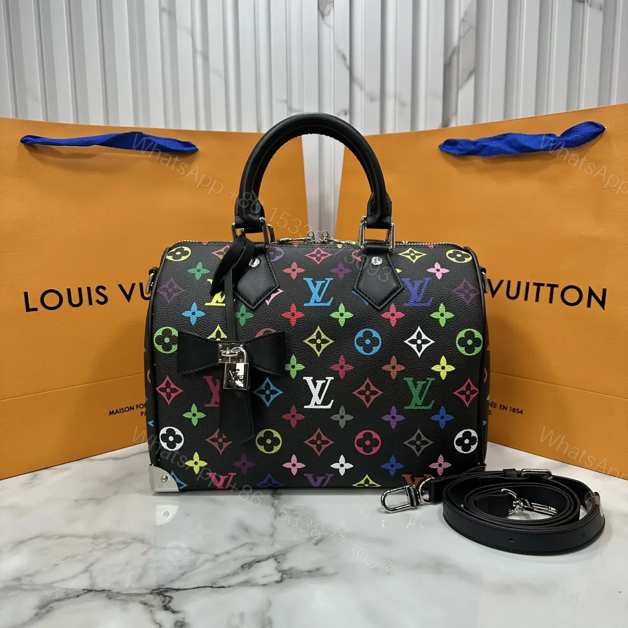 LV x Murakami Speedy 30 Multicolor Monogram Bag — view 1