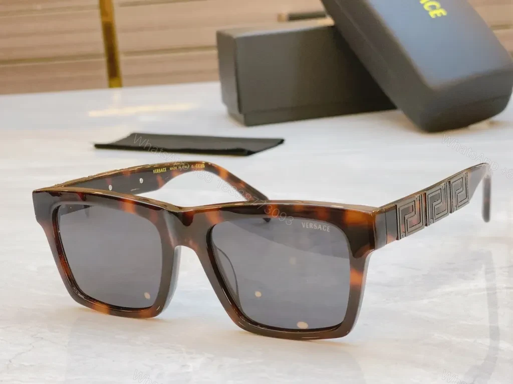 View 5 of Black Polycarbonate Square Sunglasses - Versace-Inspired, Luxe Frame