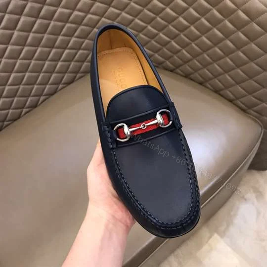 View 4 of GUCCI LEATHER DRIVER WITH WEB NAVY – LDG006