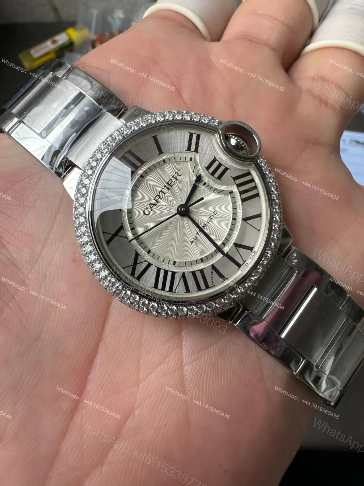 View 5 of Cartier Super Clone Ballon Bleu Diamond bezel 42MM