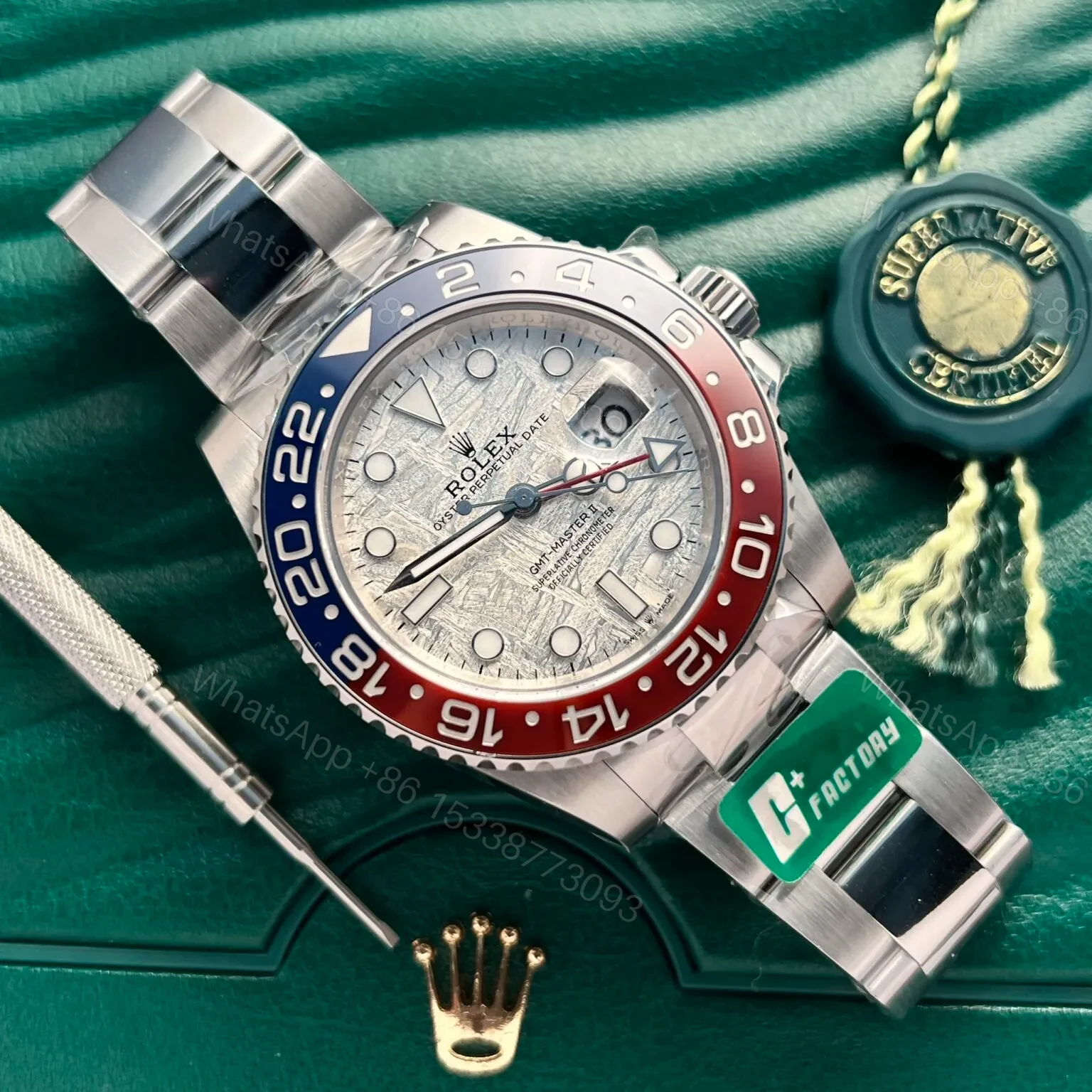 View 4 of Replica Rolex GMT-Master II Meteorite Dial 126719BLRO “Superman”