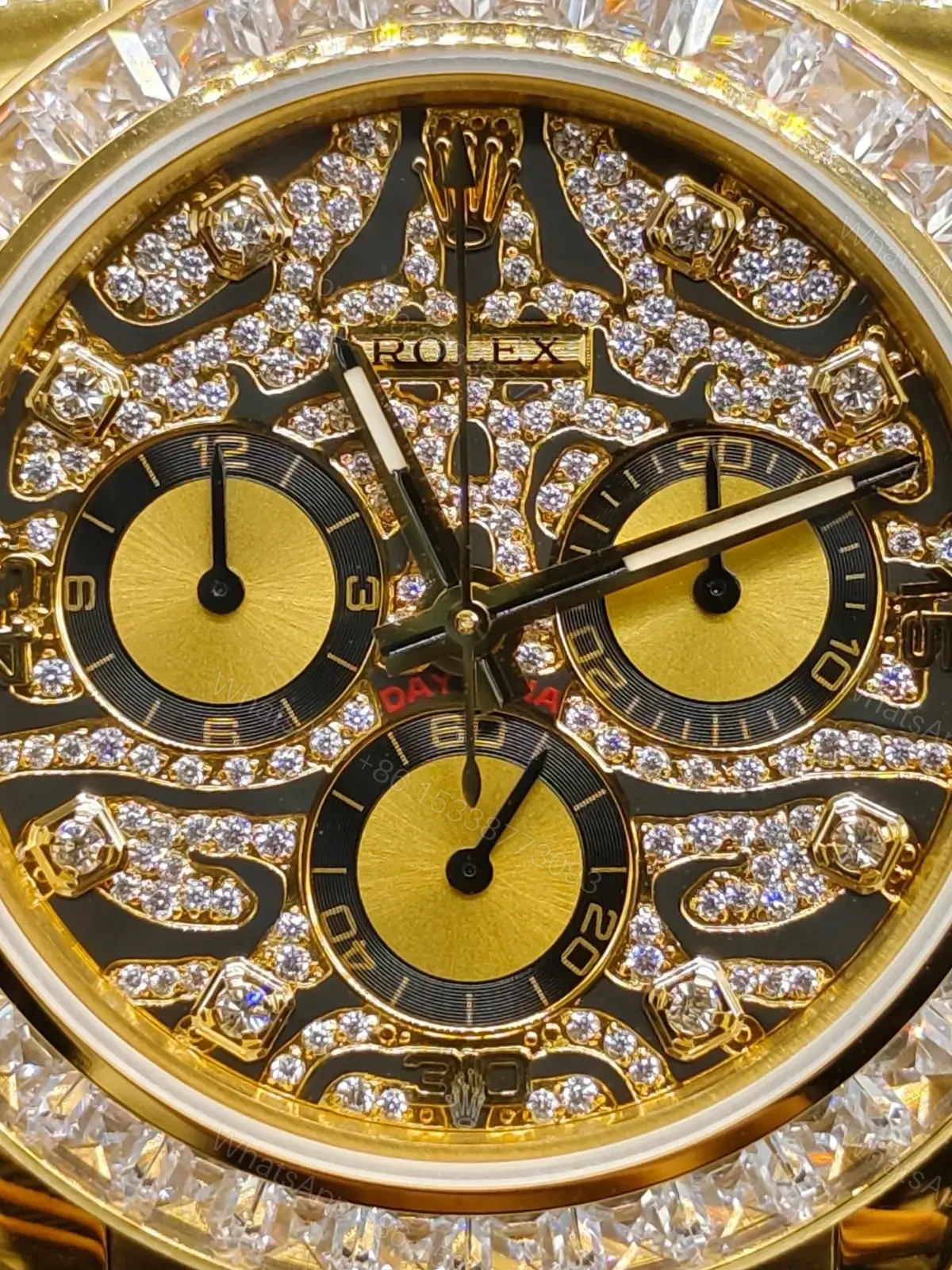 View 4 of Powerful eye of the tiger daytona replica 40MM Yellow Gold Edition RG-DAYTONA-EYE-TIGER-YG