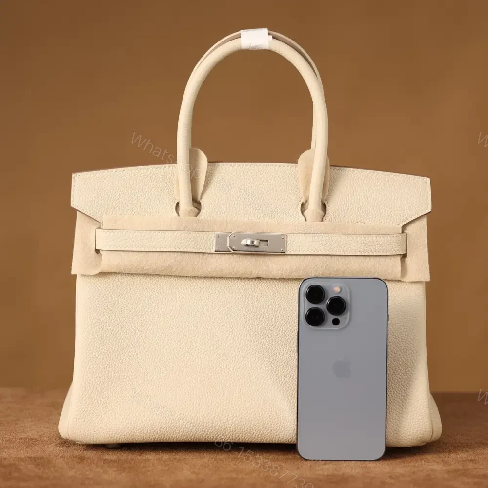 View 3 of 高仿Hermes*Birkin30奶昔白銀扣免檢版
