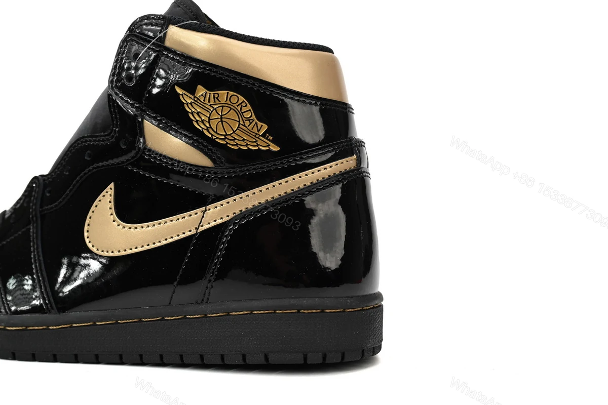 View 5 of Air Jordan 1 High OG Patent Black Metallic Gold 555088-032