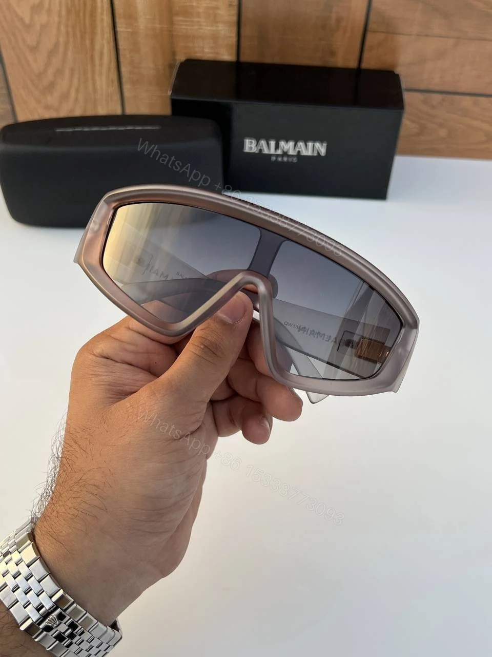 View 3 of First Copy Balmain Grey Sunglasses